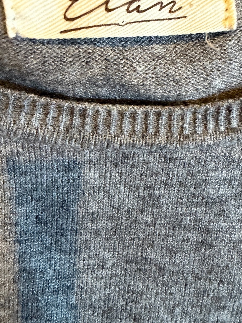 Elan Gray Crewneck Sweatshirt with Cutout Pearl-Studded Sleeves - Picture 5 of 7